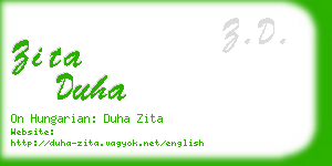 zita duha business card